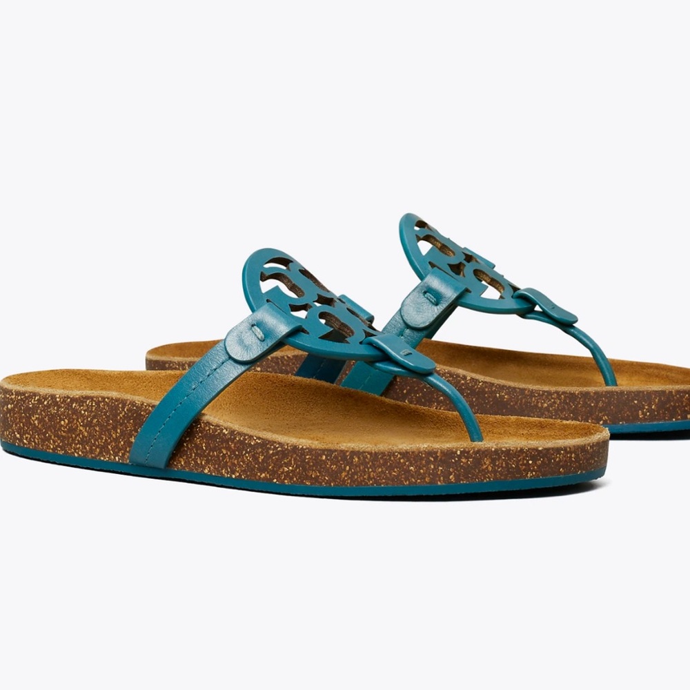 NWT Tory Burch brisk blue Millers with box and dust bag
